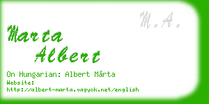 marta albert business card
